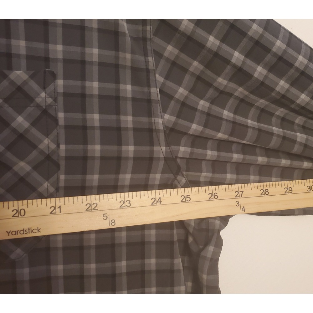 Columbia‎ Plaid Button Up Long Sleeve Shirt Mens Size XXL Gray Black - Picture 7 of 10
